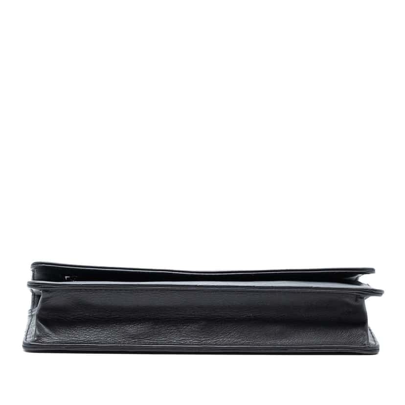 Chanel Quilted Lambskin Embossed LAX Wallet On Chain Black Leather Good condition - Inside View