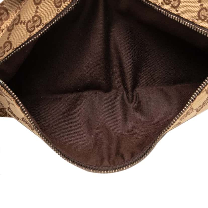Gucci GG Canvas Web Double Pocket Belt Bag Brown Canvas Good condition - Model View