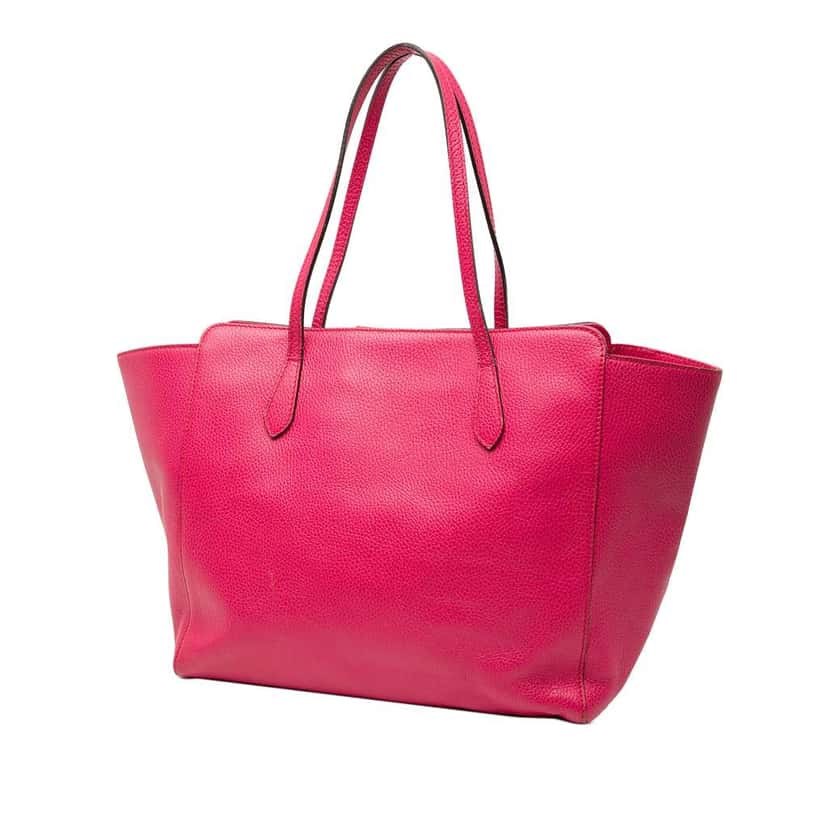 Gucci Medium Leather Swing Tote Pink Leather Good condition - Back View