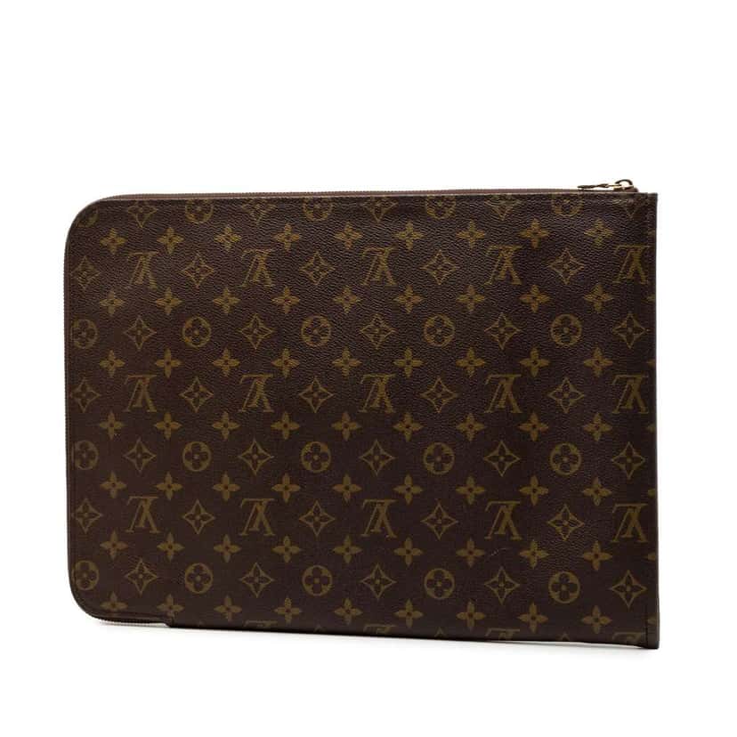 Louis Vuitton Monogram Poche Documents Portfolio Brown Good condition - Back View