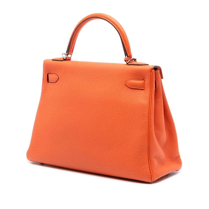 Hermès Togo Kelly II Retourne 32 Orange Leather Good condition - Back View