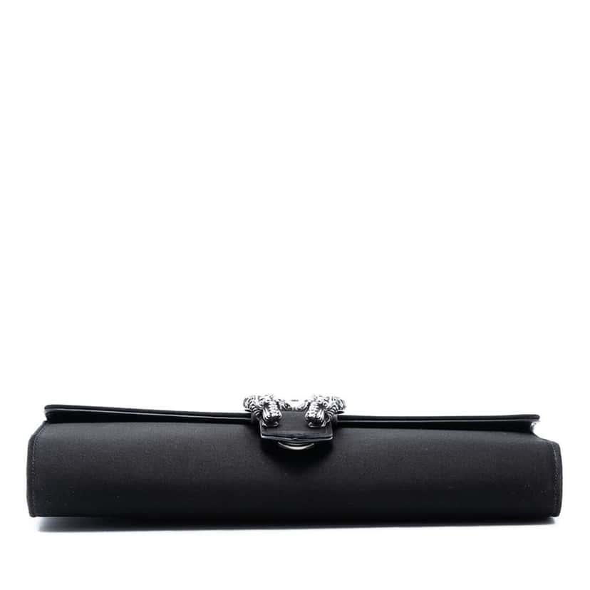 Gucci Satin Dionysus Clutch Black Satin Good condition - Inside View
