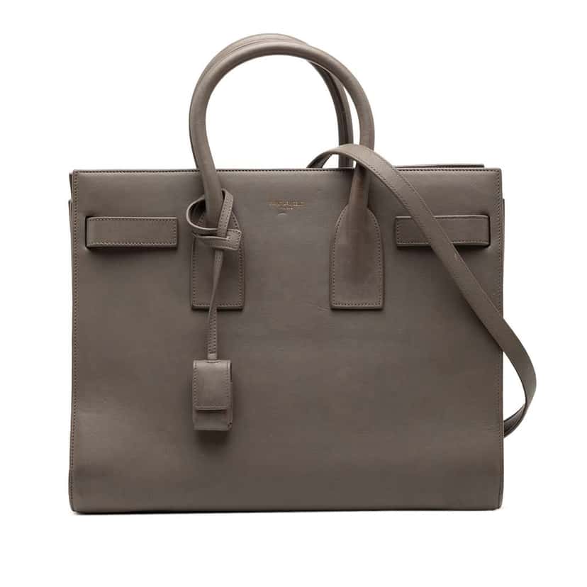 Saint Laurent Small Leather Sac De Jour Satchel Brown Leather Good condition - Front View