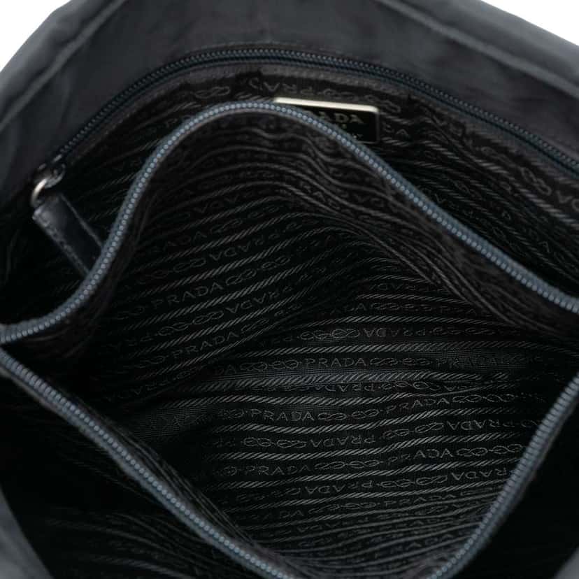 Prada Tessuto Open Top Crossbody Black Good condition - Model View