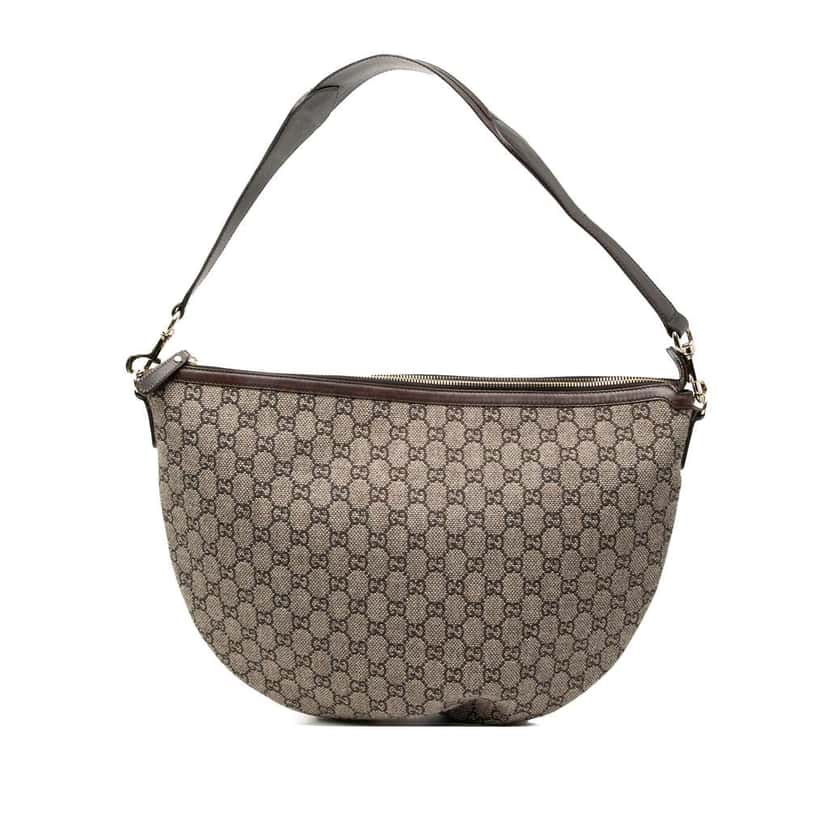 Gucci GG Tweed Half Moon Hobo Grey Tweed Good condition - Front View