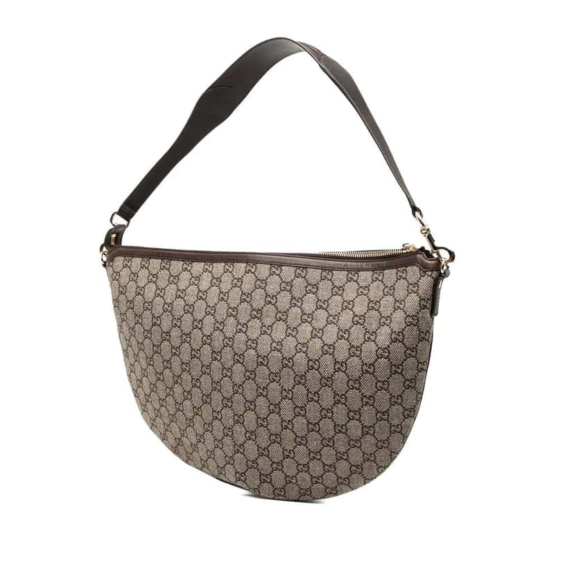Gucci GG Tweed Half Moon Hobo Grey Tweed Good condition - Back View