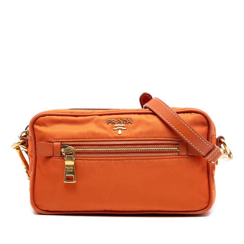 Prada Small Tessuto Front Pocket Camera Bag Orange Good condition - Front View