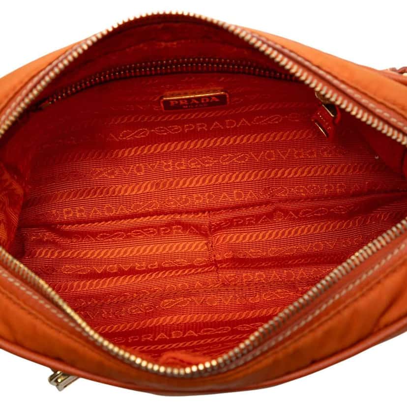 Prada Small Tessuto Front Pocket Camera Bag Orange Good condition - Model View