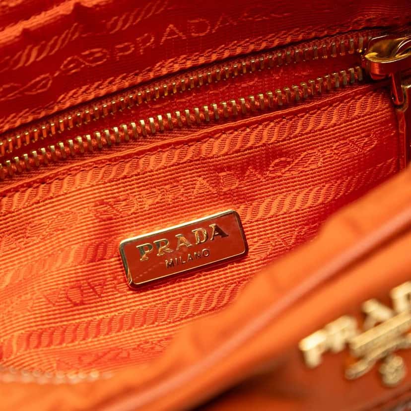 Prada Small Tessuto Front Pocket Camera Bag Orange Good condition - Box View