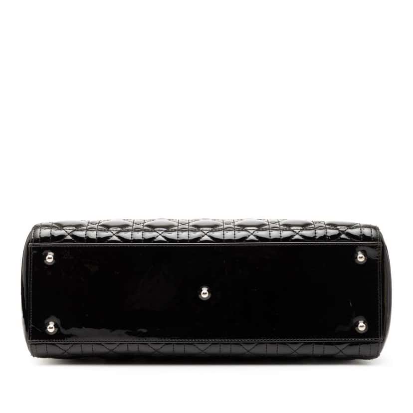Dior Large Patent Cannage Lady Dior Black Leather Very good condition - Inside View