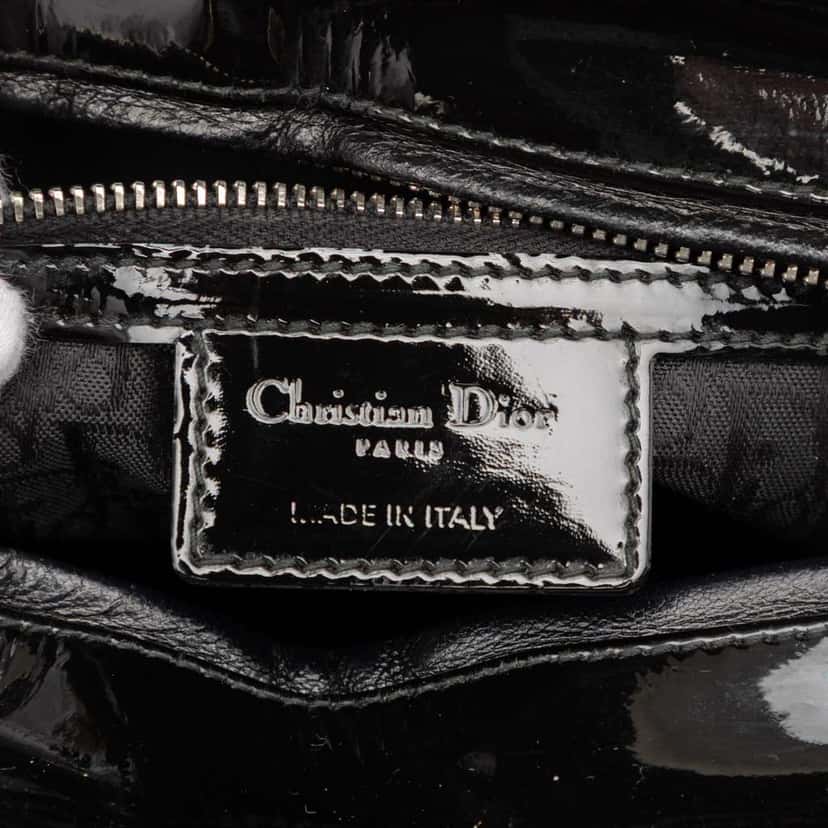 Dior Large Patent Cannage Lady Dior Black Leather Very good condition - Box View