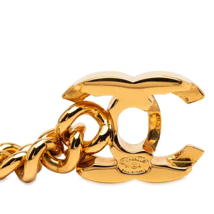 Chanel Gold Plated CC Turn Lock Bracelet Gold Metal Good condition - Box View