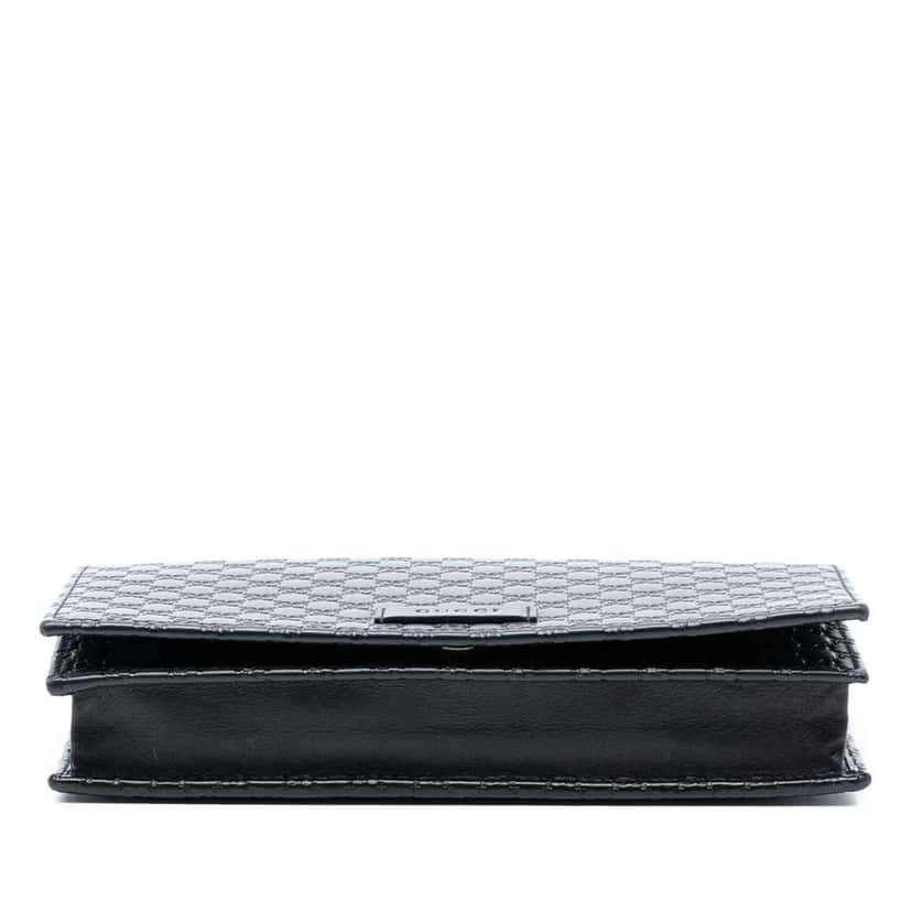 Gucci Microguccissima Wallet on Strap Black Leather Good condition - Inside View