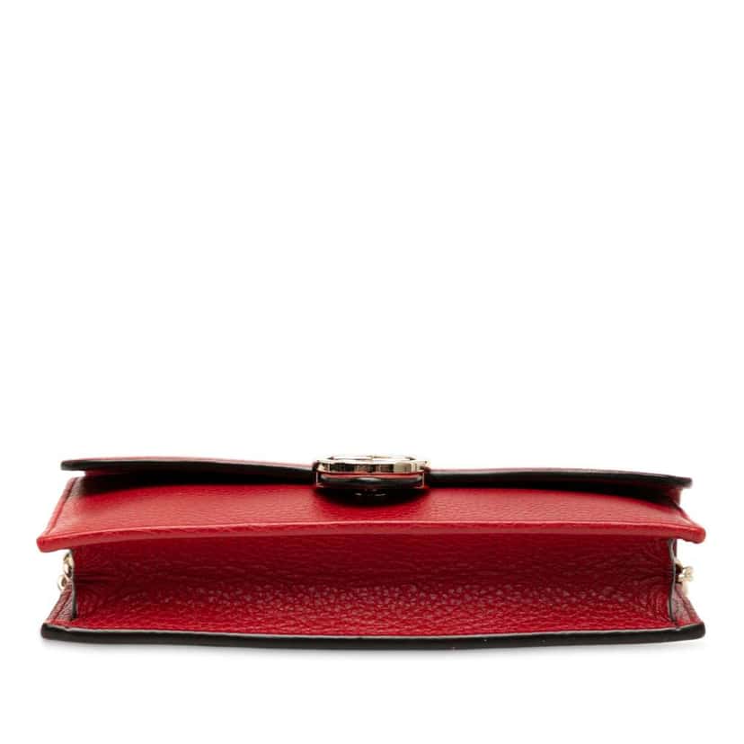 Gucci Leather Interlocking G Dollar Wallet on Chain Red Leather Very good condition - Inside View