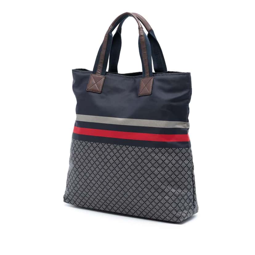 Gucci Diamante Web Nylon Tote Blue Very good condition - Back View