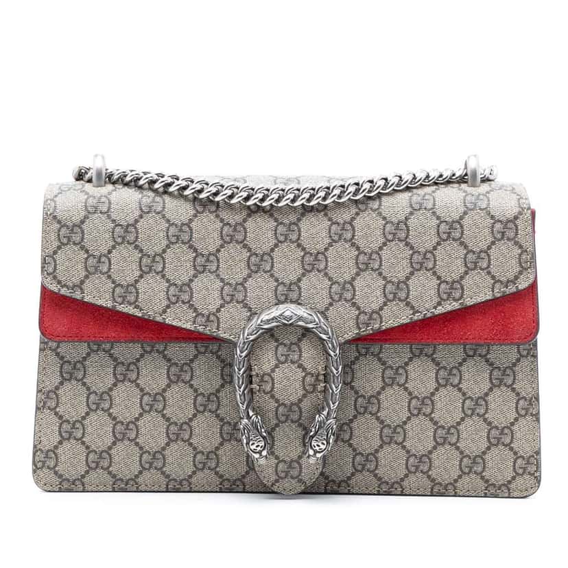 Gucci Medium GG Supreme Dionysus Shoulder Bag Brown Canvas Good condition - Front View