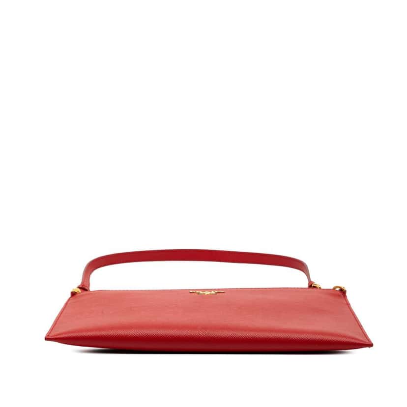 Prada Saffiano Shoulder Bag Red Leather Good condition - Inside View