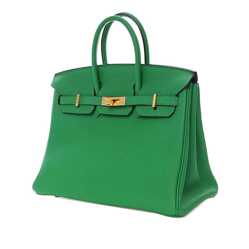 Hermès Togo Birkin Retourne 25 Green Leather Good condition - Back View