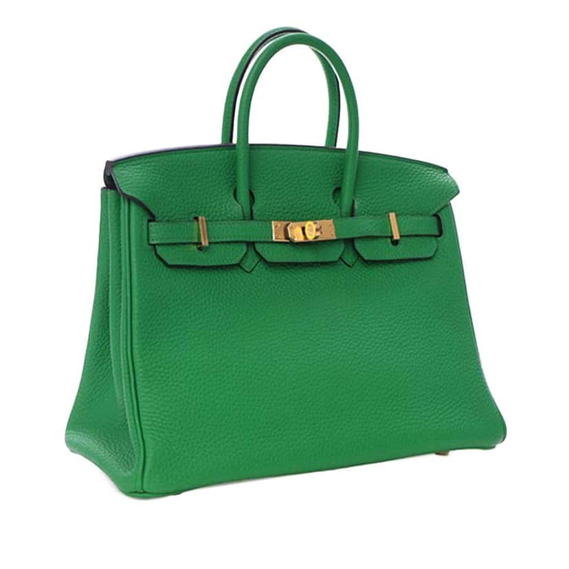 Hermès Togo Birkin Retourne 25 Green Leather Good condition - Inside View