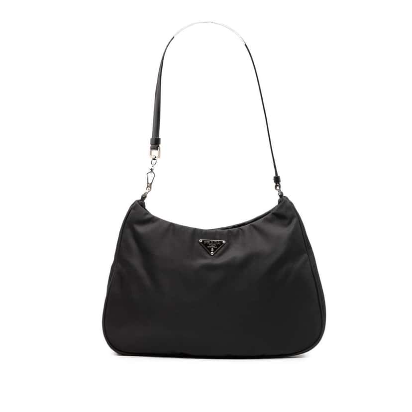 Prada Tessuto Cleo Shoulder Bag Black Good condition - Front View