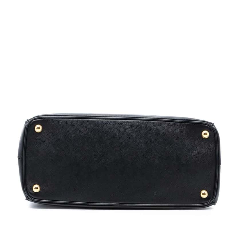 Prada Medium Saffiano Lux Galleria Double Zip Satchel Black Leather Good condition - Back View
