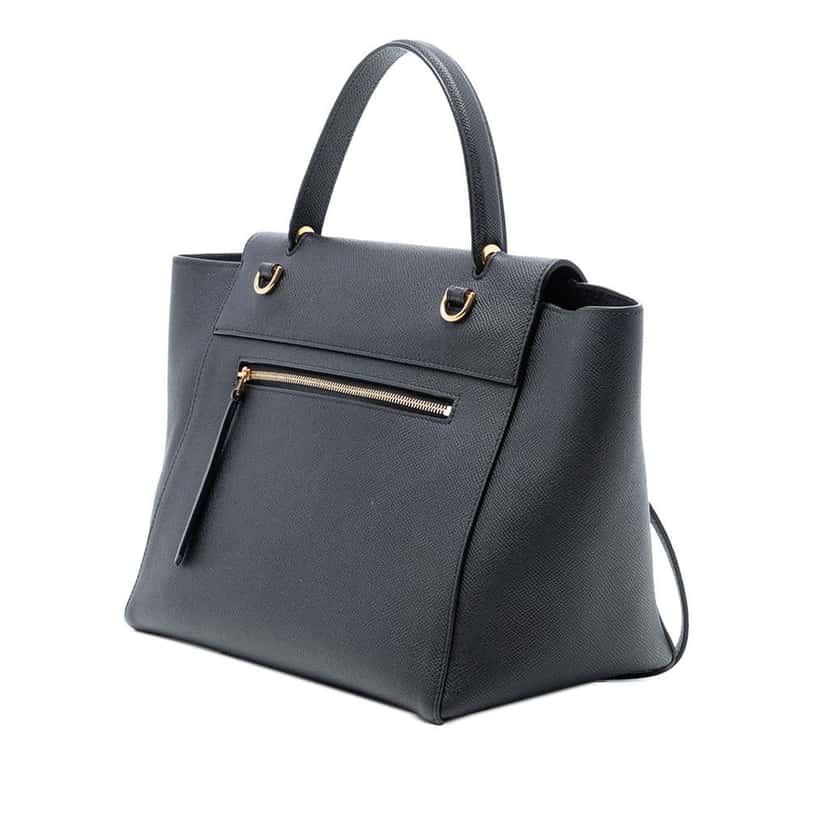 Celine Mini Grained Calfskin Belt Bag Black Leather Good condition - Back View