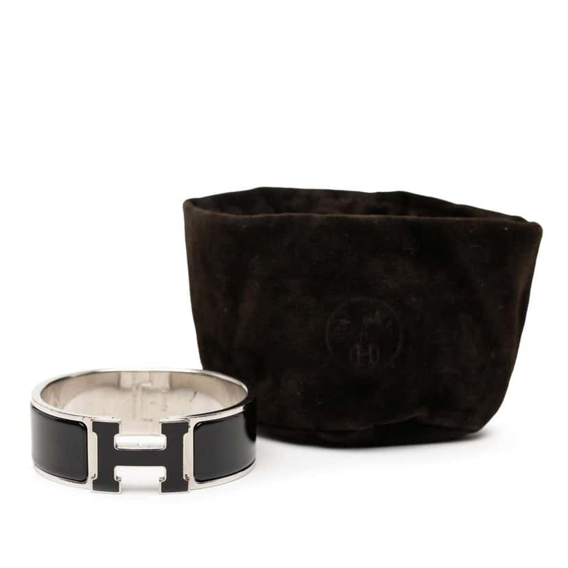 Hermès Wide Enamel Clic Clac H Bracelet PM Black Very good condition - Box View