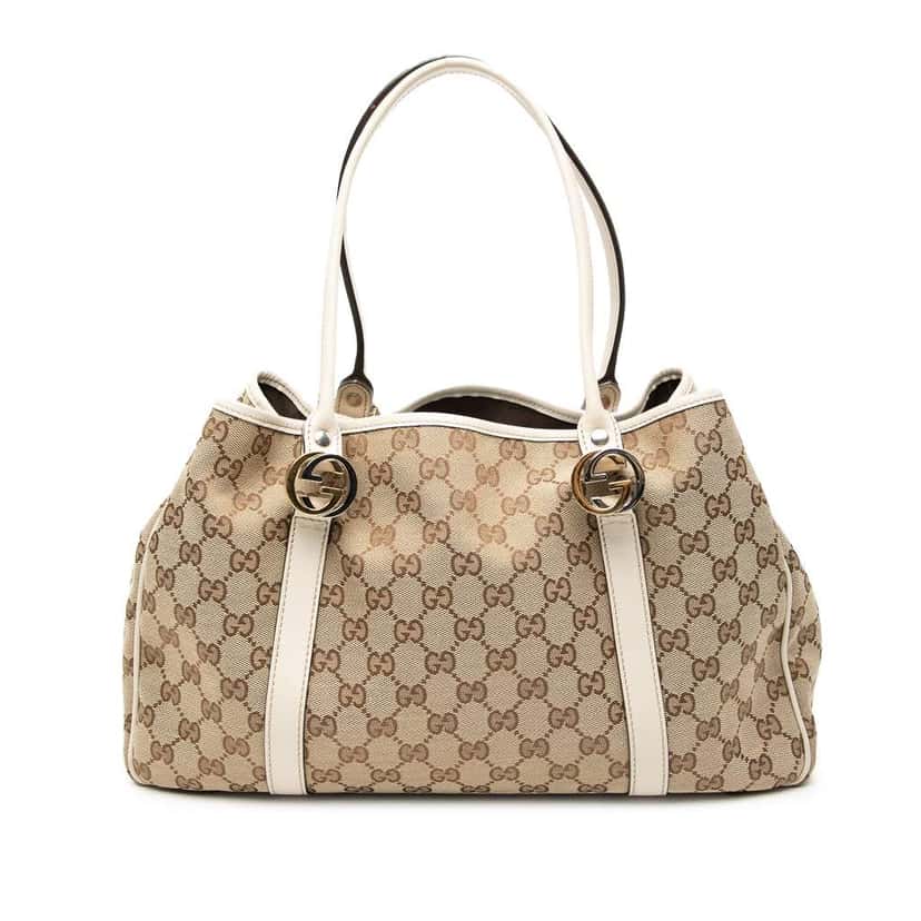 Gucci GG Canvas Twins Tote Brown Canvas Good condition - Front View