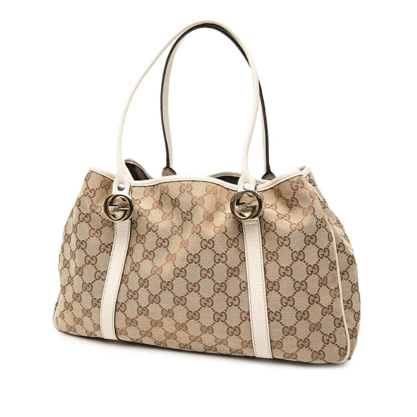 Gucci GG Canvas Twins Tote Brown Canvas Good condition - Back View
