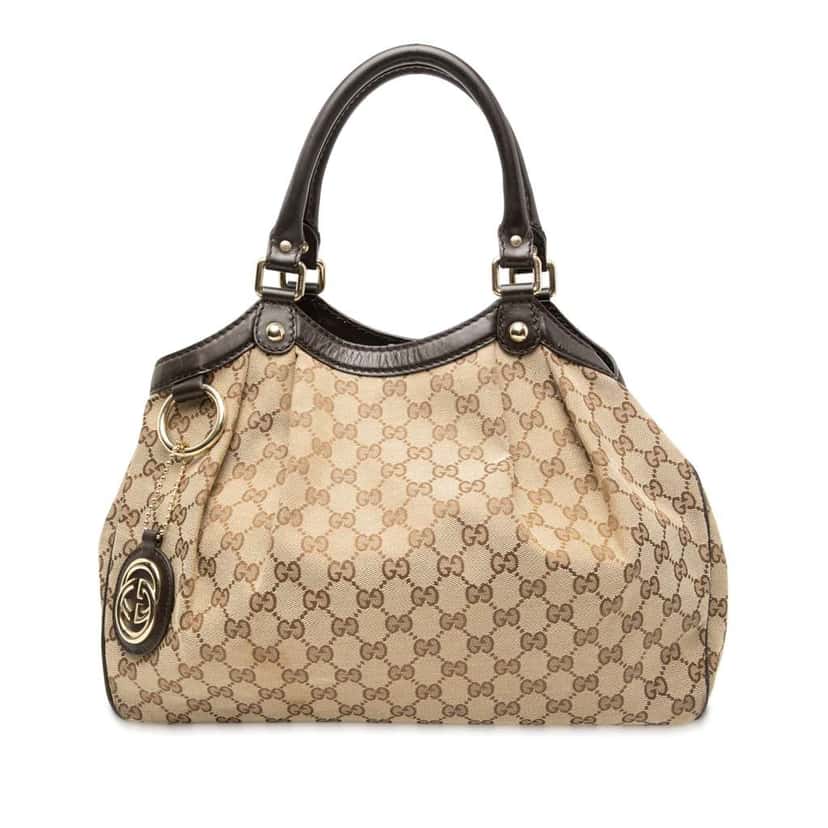 Gucci Medium GG Canvas Sukey Tote Brown Canvas Good condition - Front View