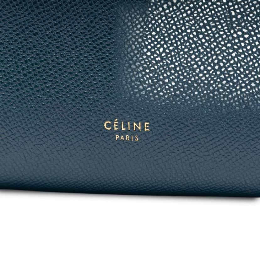Celine Micro Grained Calfskin Belt Bag Blue Leather Good condition - Box View