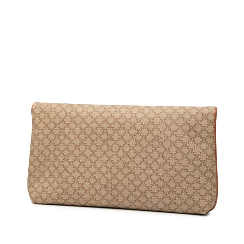 Celine Macadam Coated Canvas Clutch Brown Canvas Good condition - Back View