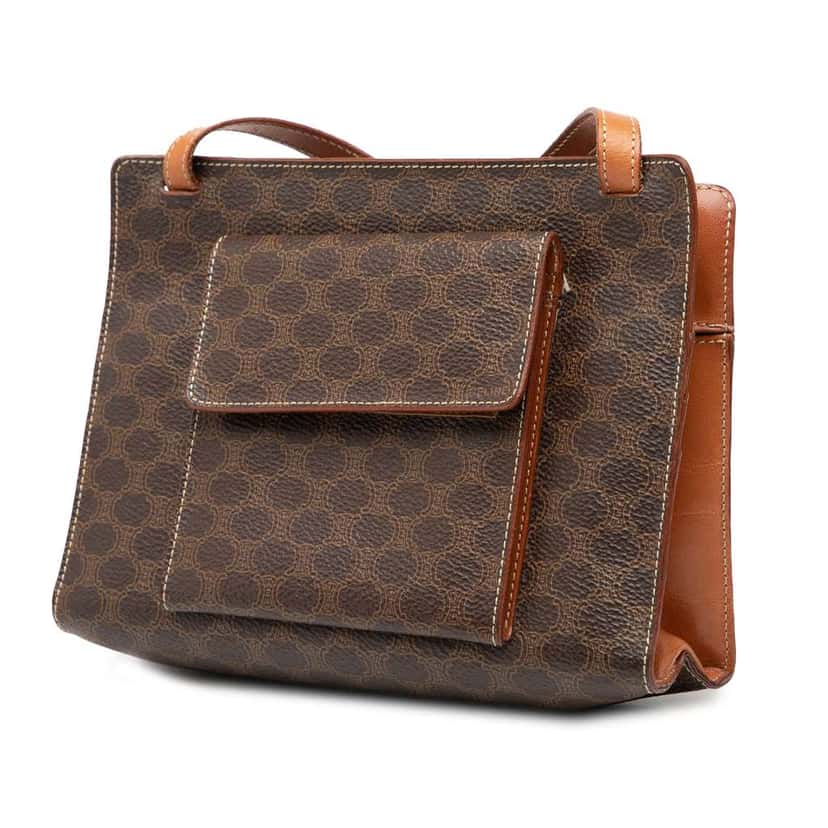 Celine Macadam Coated Canvas Crossbody Brown Canvas Very good condition - Back View