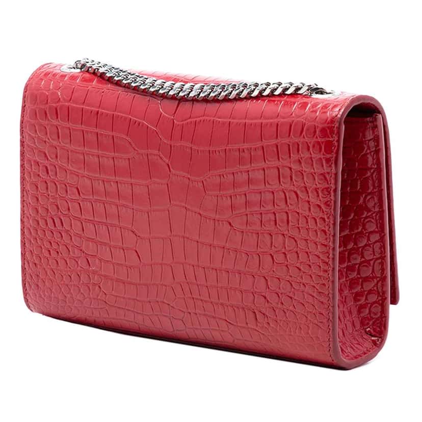 Saint Laurent Small Embossed Leather Kate Tassel Crossbody Red Leather Very good condition - Back View