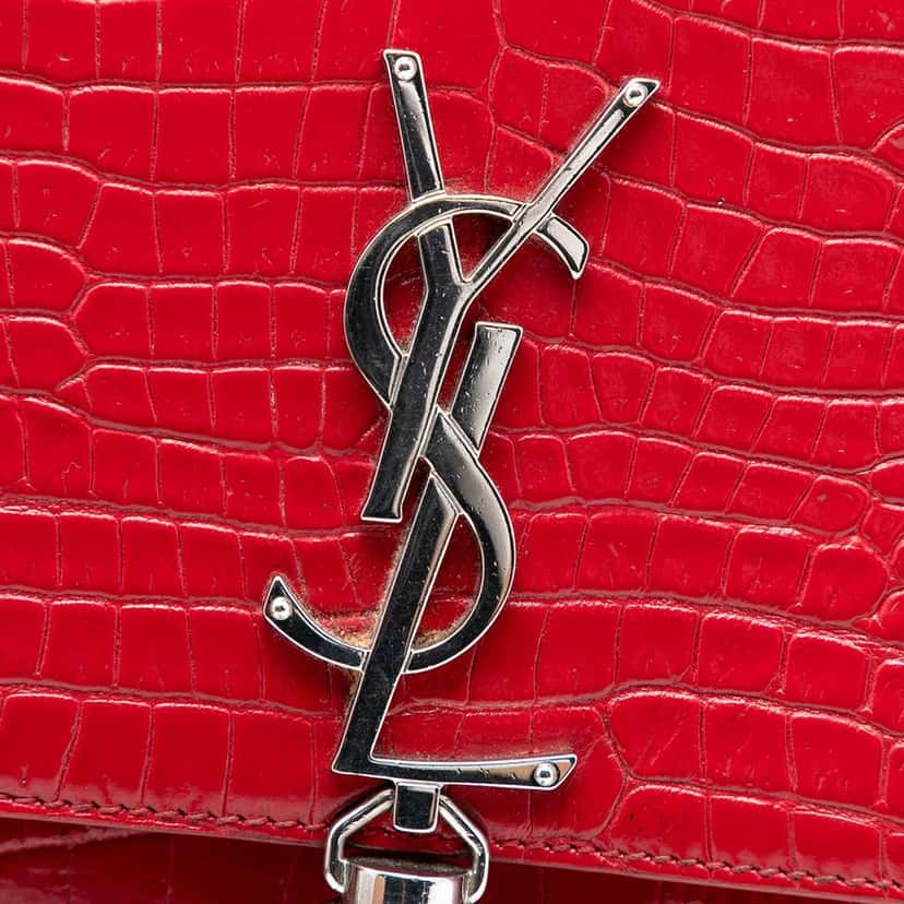 Saint Laurent Small Embossed Leather Kate Tassel Crossbody Red Leather Very good condition - Box View