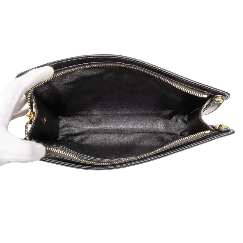 Celine Macadam Coated Canvas Clutch Black Canvas Good condition - Model View