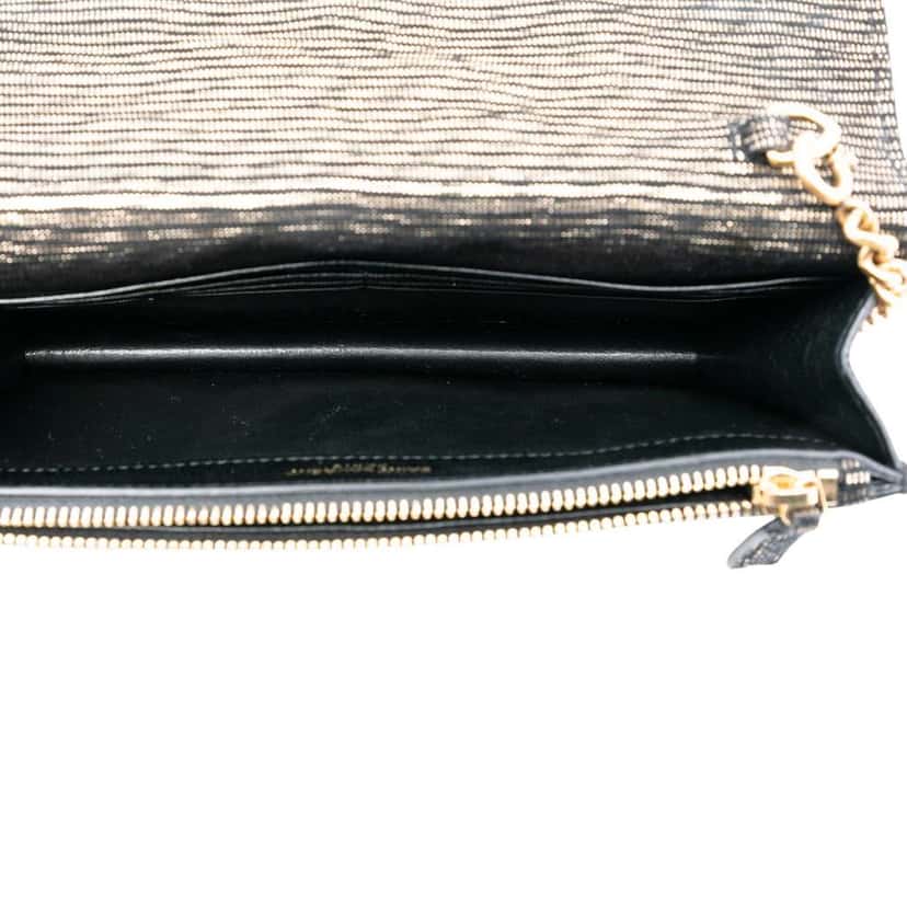 Saint Laurent Suede Monogram Kate Tassel Wallet on Chain Black Leather Good condition - Model View