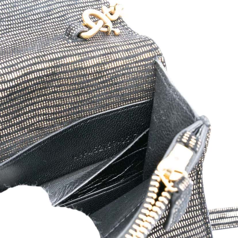 Saint Laurent Suede Monogram Kate Tassel Wallet on Chain Black Leather Good condition - Box View