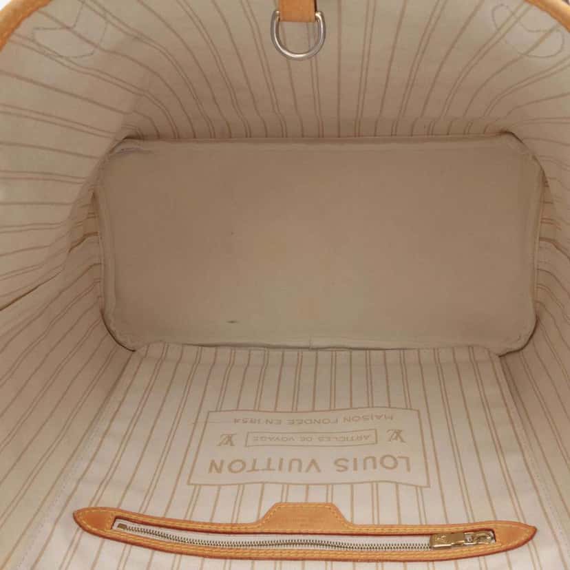 Louis Vuitton Damier Azur Neverfull MM White Good condition - Box View