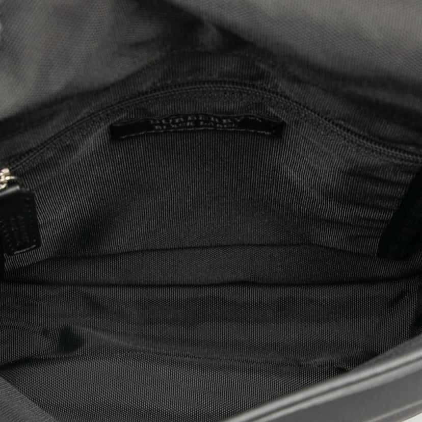 Burberry Nova Check Trimmed Nylon Flap Crossbody Black Good condition - Model View