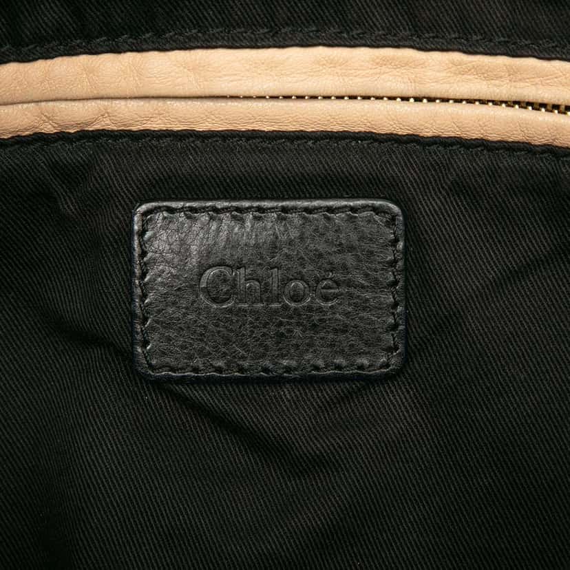 Chloé Large Pebbled Leather Paraty Satchel Black Leather Good condition - Box View