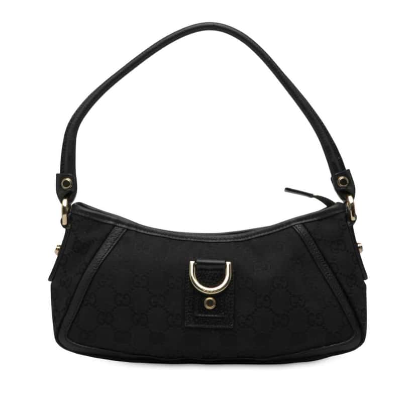 Gucci GG Canvas Abbey D Ring Pochette Black Canvas Good condition - Front View