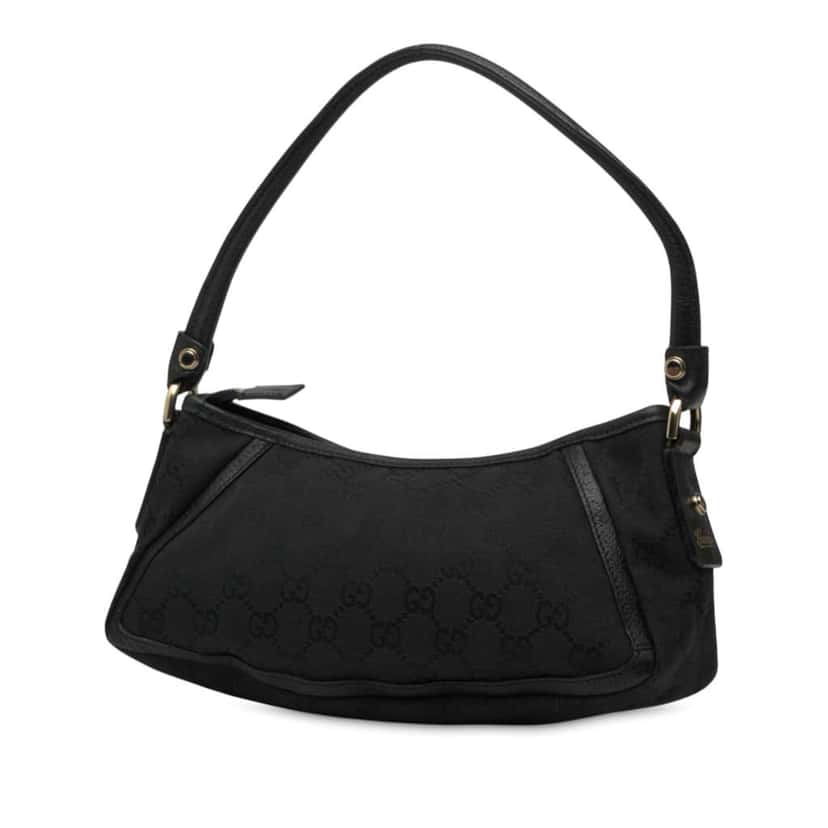 Gucci GG Canvas Abbey D Ring Pochette Black Canvas Good condition - Back View