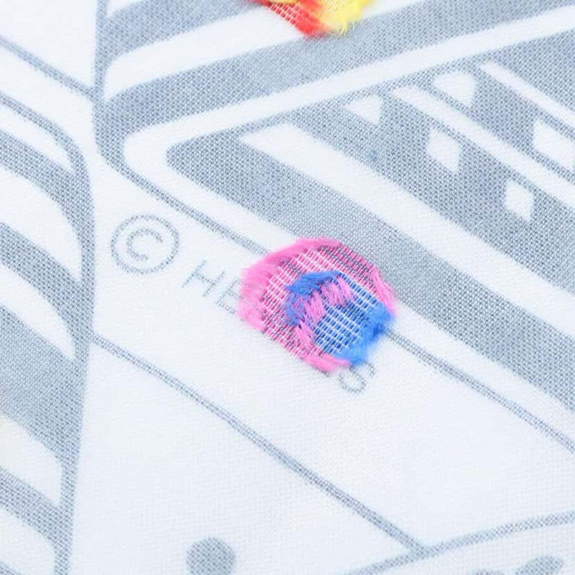 Hermès Sangles En Zig Zag Pois Rainbow Silk Acetate Scarf Blue Silk Good condition - Inside View