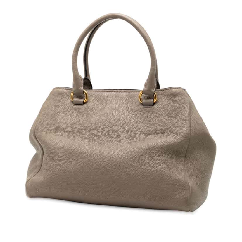 Prada Vitello Phenix Open Convertible Tote Brown Leather Very good condition - Back View