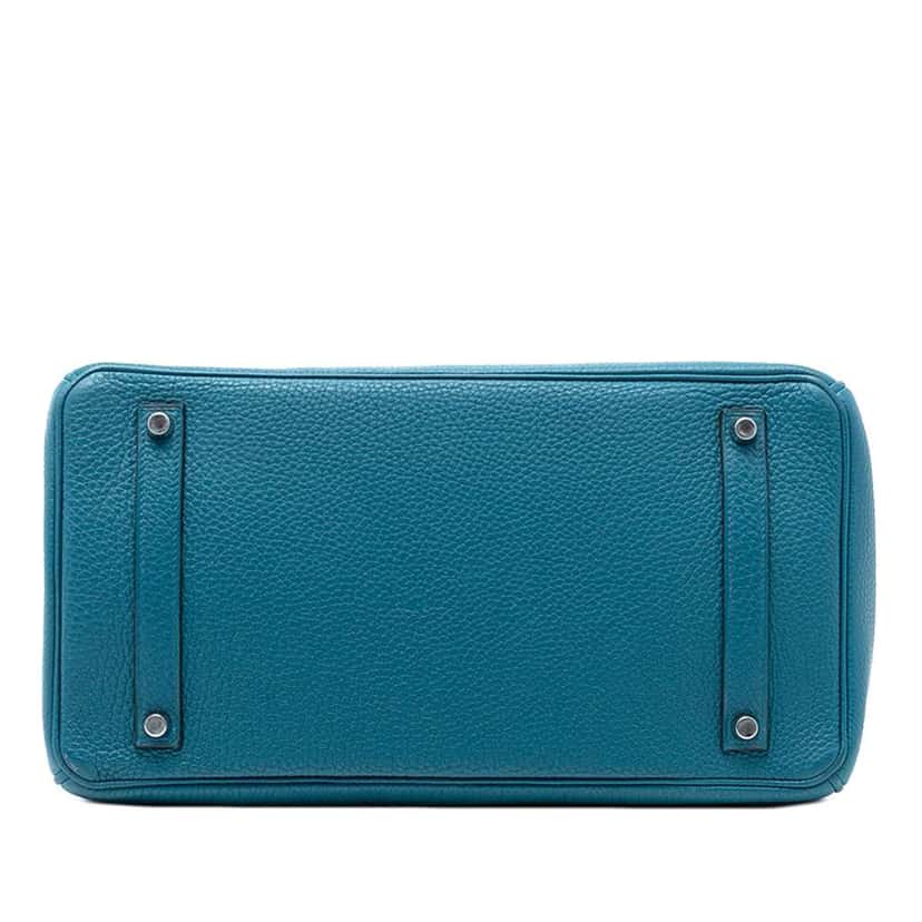 Hermès Togo Birkin Retourne 35 Blue Leather Good condition - Inside View