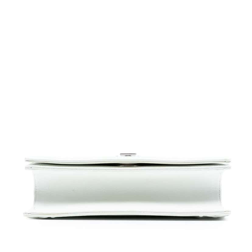 Dior Small Grained Calfskin Diorama Flap White Leather Good condition - Inside View