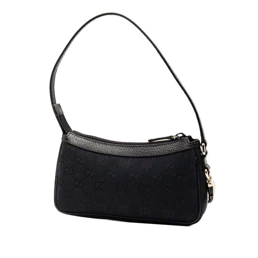 Gucci GG Canvas Shoulder Bag Black Canvas Good condition - Back View