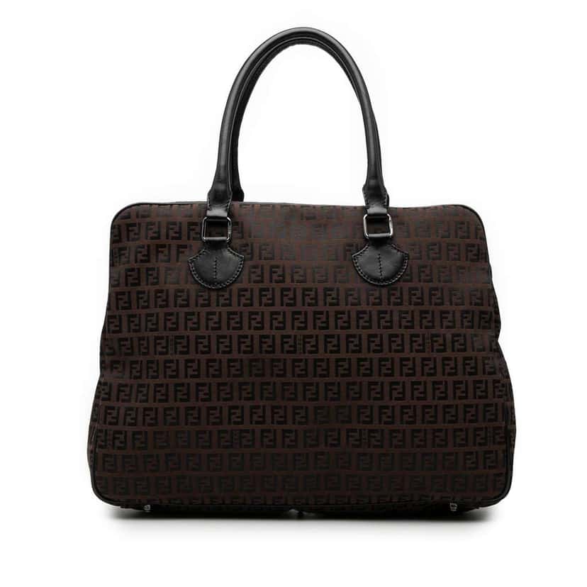 Fendi Zucchino Canvas Business Bag Brown Canvas Good condition - Front View