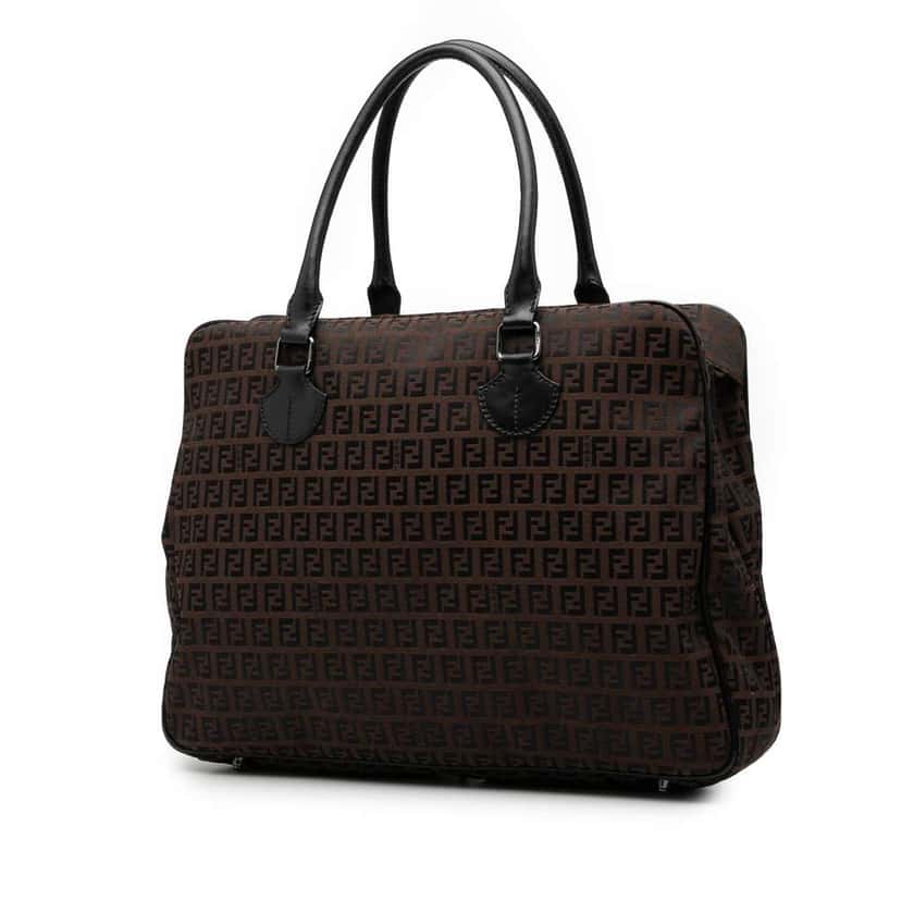 Fendi Zucchino Canvas Business Bag Brown Canvas Good condition - Back View